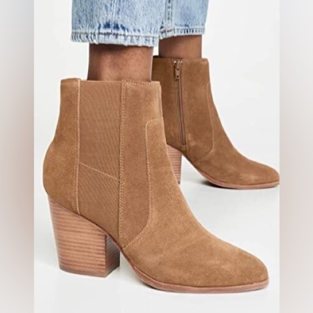 Soludos Emma Chesnut Suede Ankle Booties